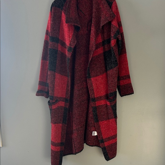 Joseph Jackets & Blazers - Joseph Red and Black Plaid Teddy Jacket